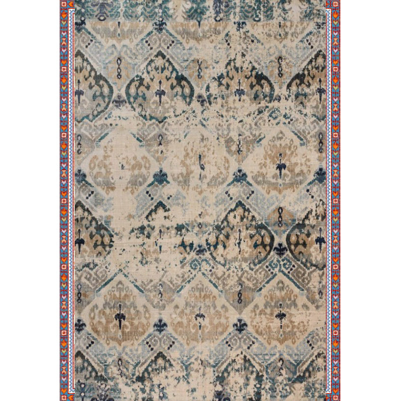 Persian Home Rug Multi Color Symmetric Print Carpet Polyester Anti-Slip Backing Machine Washable Stain Resistant Rug Khaki Clearhalo 'Area Rug' 'Moroccan' 'Rugs' Rug' 2185250