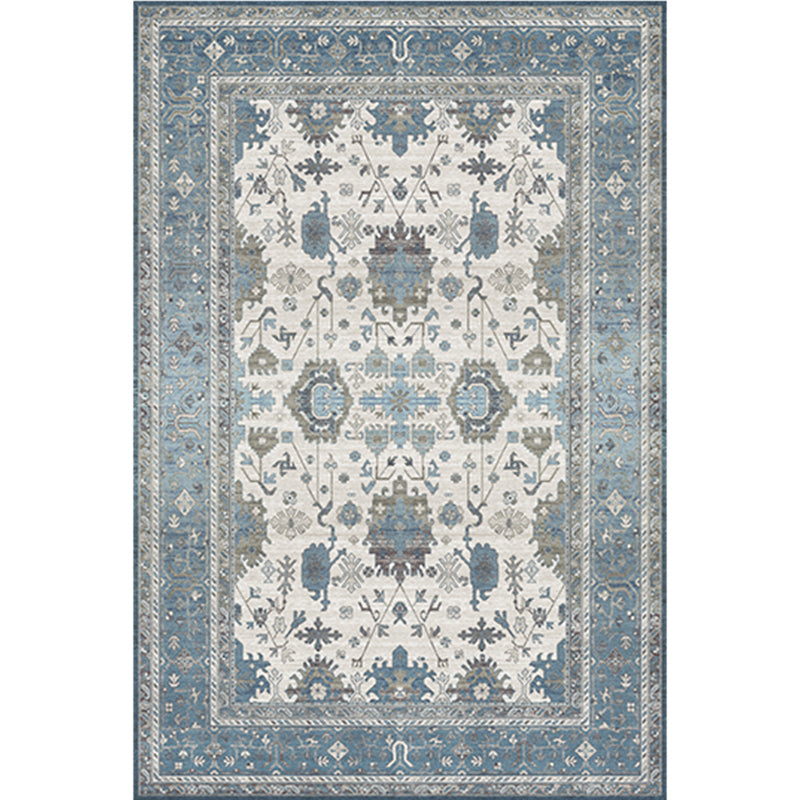 Distressed Multi Color Persian Rug Synthetics Geometric Print Carpet Washable Non-Slip Backing Stain Resistant Rug for Home Blue Clearhalo 'Area Rug' 'Moroccan' 'Rugs' Rug' 2185260