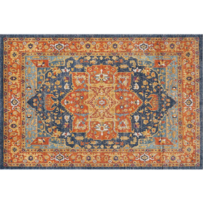 Persian Flower Indoor Rug Multi Colored Polypropylene Carpet Stain Resistant Non-Slip Washable Rug for Home Decor Orange Clearhalo 'Area Rug' 'Moroccan' 'Rugs' Rug' 2185262
