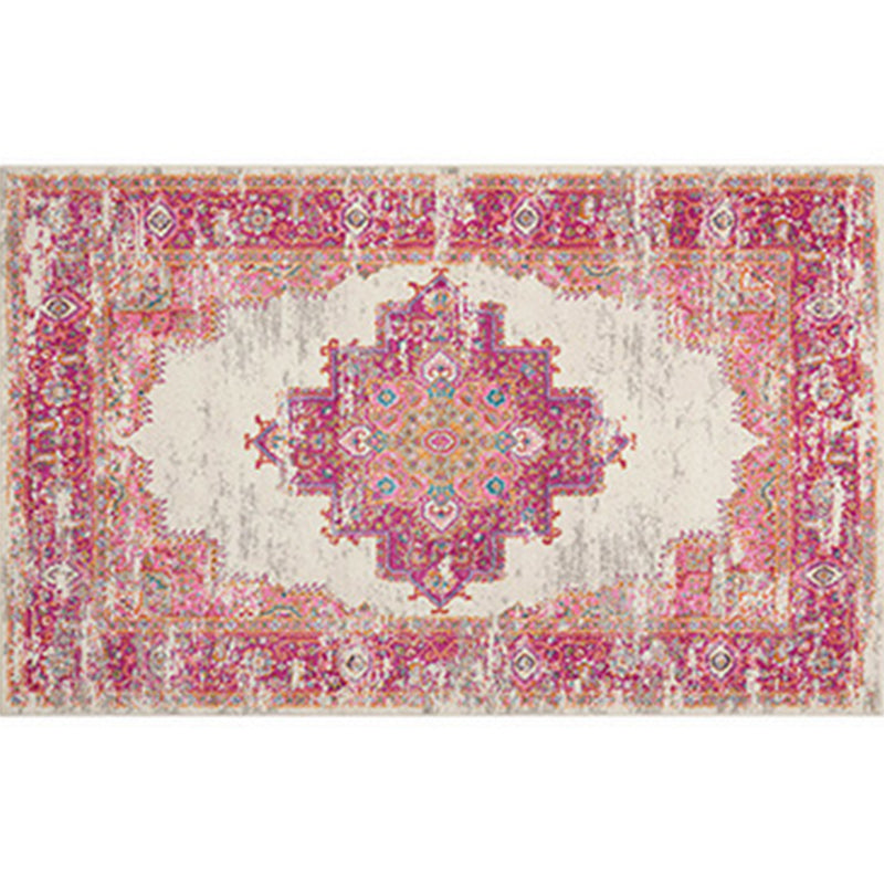 Persian Flower Indoor Rug Multi Colored Polypropylene Carpet Stain Resistant Non-Slip Washable Rug for Home Decor Rose Red Clearhalo 'Area Rug' 'Moroccan' 'Rugs' Rug' 2185263