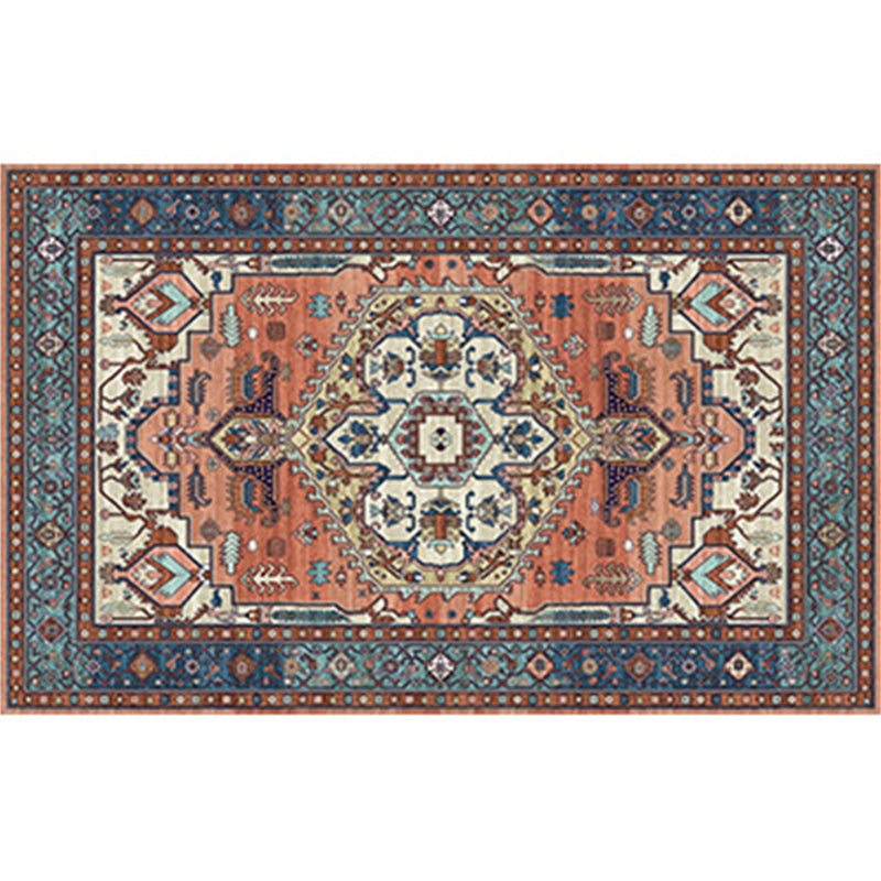 Persian Flower Indoor Rug Multi Colored Polypropylene Carpet Stain Resistant Non-Slip Washable Rug for Home Decor Red Clearhalo 'Area Rug' 'Moroccan' 'Rugs' Rug' 2185266