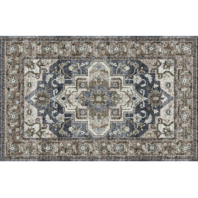 Persian Flower Indoor Rug Multi Colored Polypropylene Carpet Stain Resistant Non-Slip Washable Rug for Home Decor Brown Clearhalo 'Area Rug' 'Moroccan' 'Rugs' Rug' 2185268