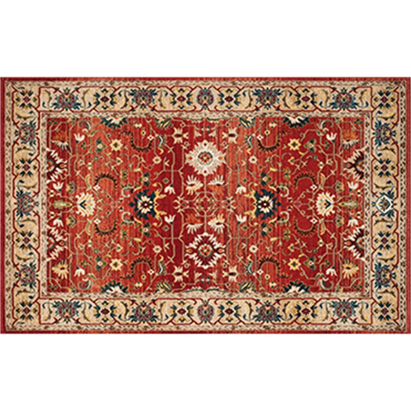 Persian Flower Indoor Rug Multi Colored Polypropylene Carpet Stain Resistant Non-Slip Washable Rug for Home Decor Burgundy Clearhalo 'Area Rug' 'Moroccan' 'Rugs' Rug' 2185269