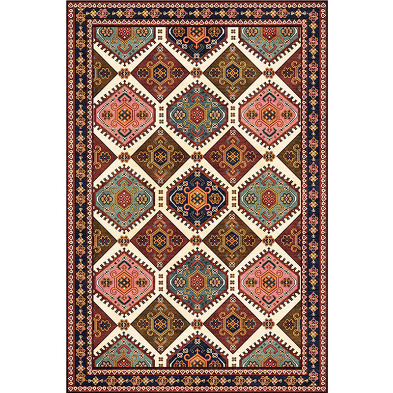 Antique Moroccan Rug Multi-Colored Geometry Patterned Rug Non-Slip Pet Friendly Stain Resistant Rug for Room Dark Coffee Clearhalo 'Area Rug' 'Moroccan' 'Rugs' Rug' 2185272