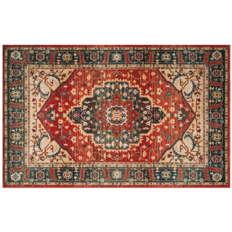 Multi-Color Floral Print Rug Polyester Moroccan Area Carpet Non-Slip Backing Machine Washable Pet Friendly Rug for Sitting Room Clearhalo 'Area Rug' 'Moroccan' 'Rugs' Rug' 2185283