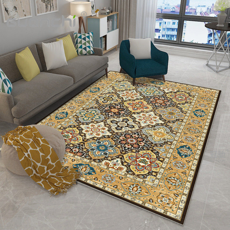 Multi-Color Floral Print Rug Polyester Moroccan Area Carpet Non-Slip Backing Machine Washable Pet Friendly Rug for Sitting Room Clearhalo 'Area Rug' 'Moroccan' 'Rugs' Rug' 2185286