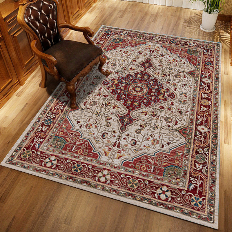 Multi-Color Floral Print Rug Polyester Moroccan Area Carpet Non-Slip Backing Machine Washable Pet Friendly Rug for Sitting Room Clearhalo 'Area Rug' 'Moroccan' 'Rugs' Rug' 2185287