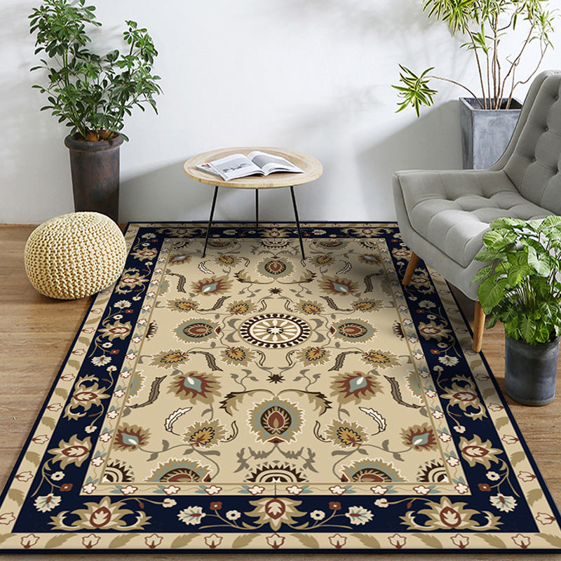 Multi-Color Floral Print Rug Polyester Moroccan Area Carpet Non-Slip Backing Machine Washable Pet Friendly Rug for Sitting Room Clearhalo 'Area Rug' 'Moroccan' 'Rugs' Rug' 2185292