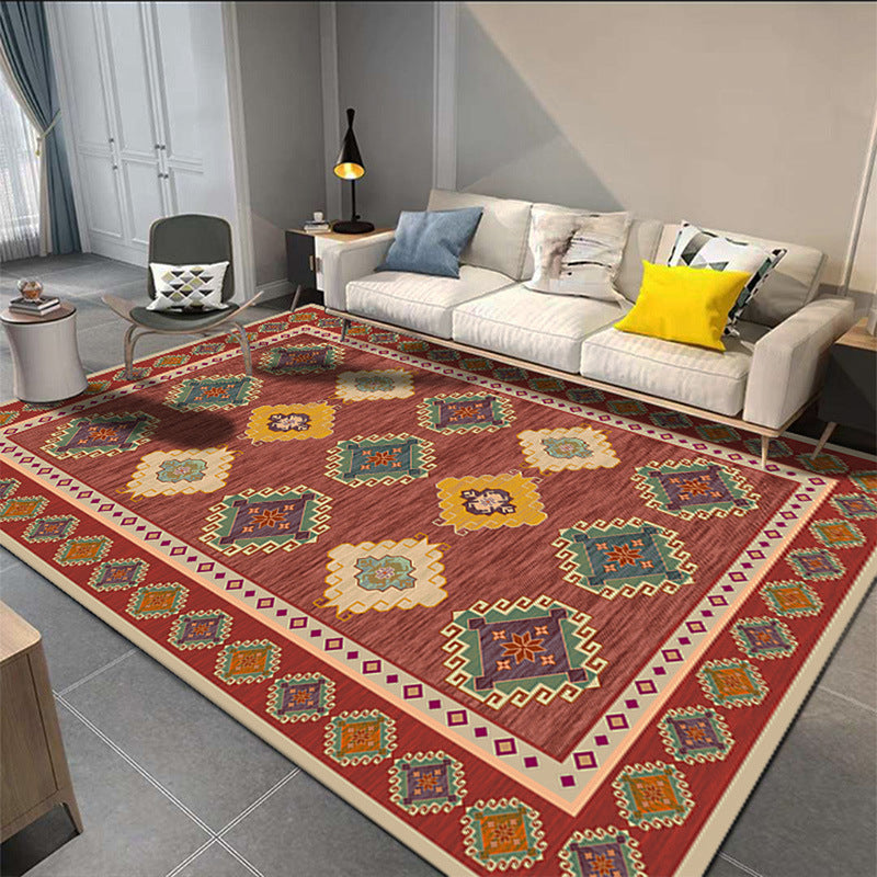 Multi-Color Floral Print Rug Polyester Moroccan Area Carpet Non-Slip Backing Machine Washable Pet Friendly Rug for Sitting Room Clearhalo 'Area Rug' 'Moroccan' 'Rugs' Rug' 2185293