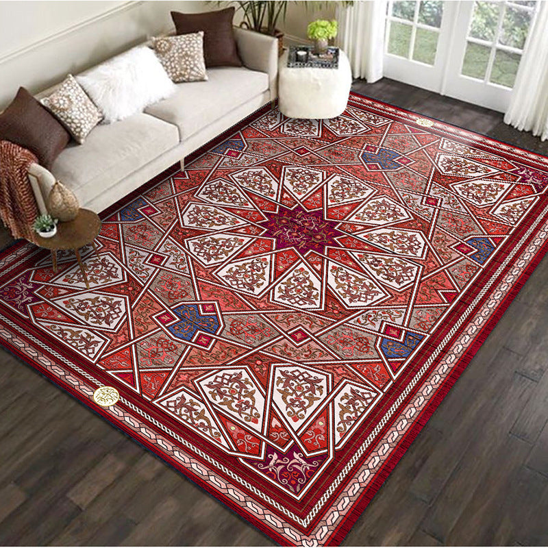 Multi-Color Floral Print Rug Polyester Moroccan Area Carpet Non-Slip Backing Machine Washable Pet Friendly Rug for Sitting Room Clearhalo 'Area Rug' 'Moroccan' 'Rugs' Rug' 2185295