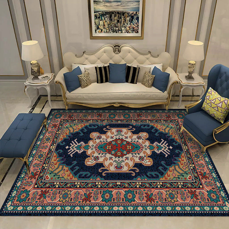 Multi-Color Floral Print Rug Polyester Moroccan Area Carpet Non-Slip Backing Machine Washable Pet Friendly Rug for Sitting Room Clearhalo 'Area Rug' 'Moroccan' 'Rugs' Rug' 2185303