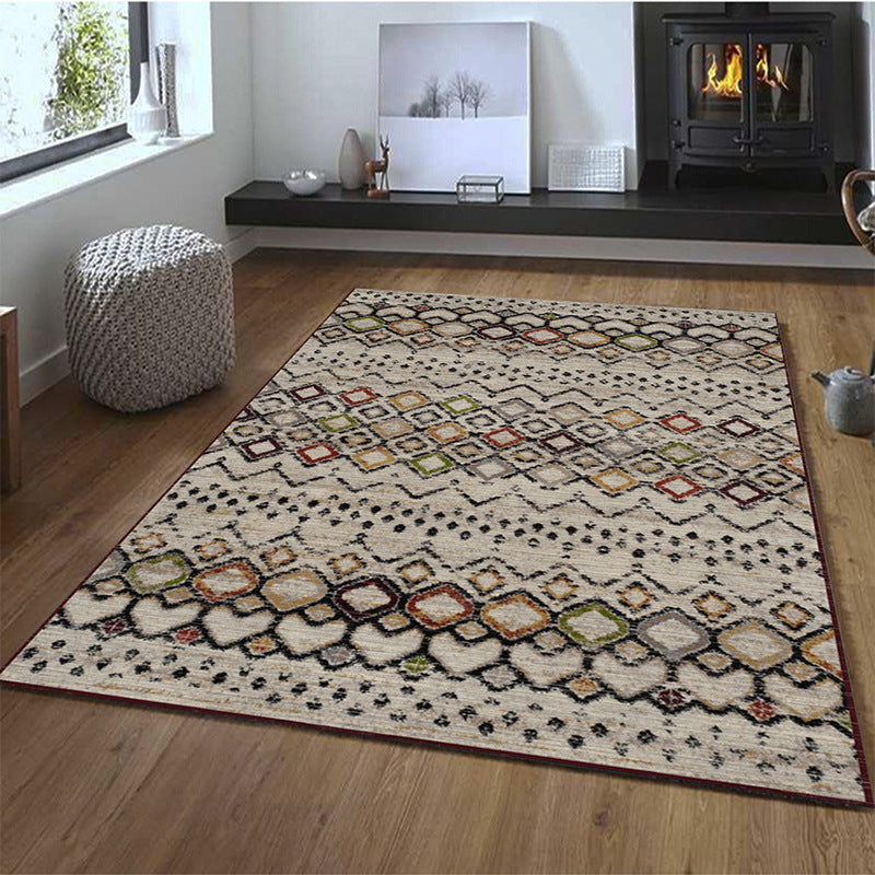 Multi-Color Floral Print Rug Polyester Moroccan Area Carpet Non-Slip Backing Machine Washable Pet Friendly Rug for Sitting Room Clearhalo 'Area Rug' 'Moroccan' 'Rugs' Rug' 2185304