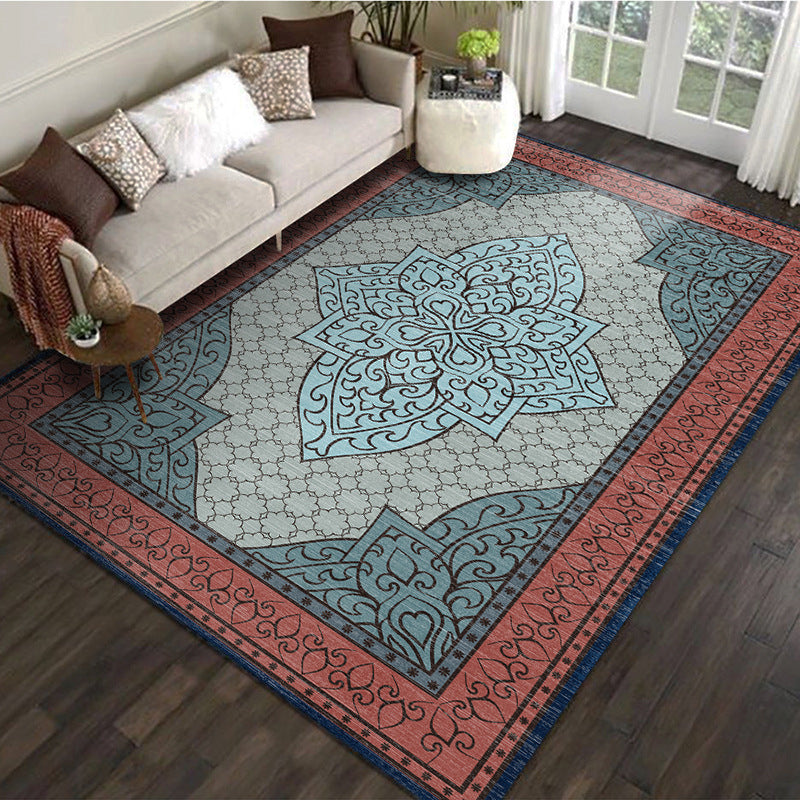 Multi-Color Floral Print Rug Polyester Moroccan Area Carpet Non-Slip Backing Machine Washable Pet Friendly Rug for Sitting Room Clearhalo 'Area Rug' 'Moroccan' 'Rugs' Rug' 2185308
