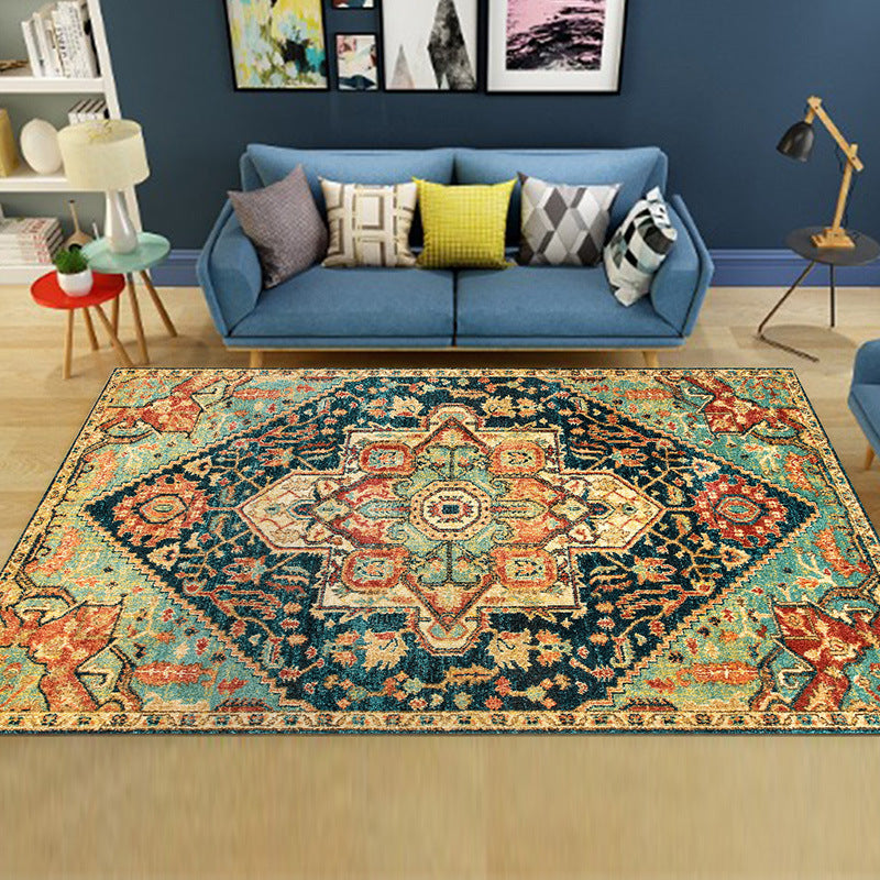 Multi-Color Floral Print Rug Polyester Moroccan Area Carpet Non-Slip Backing Machine Washable Pet Friendly Rug for Sitting Room Clearhalo 'Area Rug' 'Moroccan' 'Rugs' Rug' 2185310