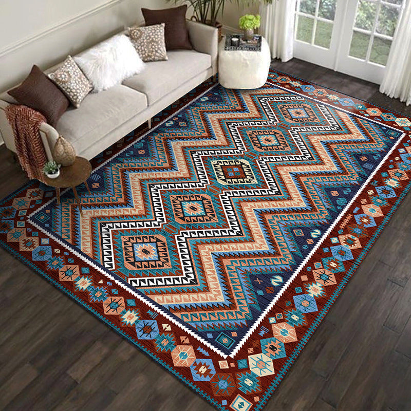 Multi-Color Floral Print Rug Polyester Moroccan Area Carpet Non-Slip Backing Machine Washable Pet Friendly Rug for Sitting Room Clearhalo 'Area Rug' 'Moroccan' 'Rugs' Rug' 2185316