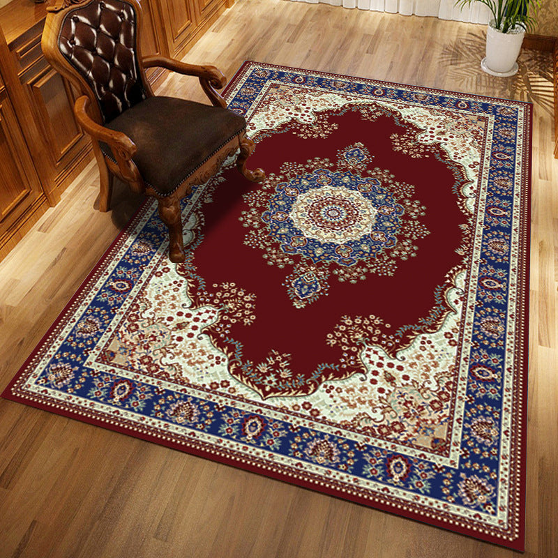 Multi-Color Floral Print Rug Polyester Moroccan Area Carpet Non-Slip Backing Machine Washable Pet Friendly Rug for Sitting Room Clearhalo 'Area Rug' 'Moroccan' 'Rugs' Rug' 2185318