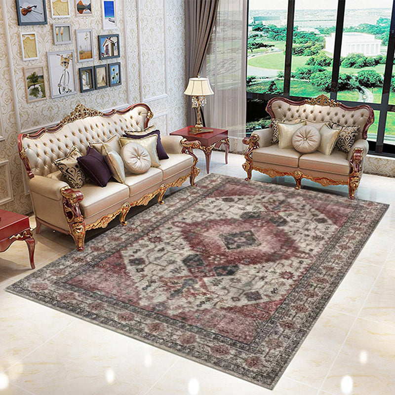 Classical Multicolor Persian Area Rug Polypropylene Floral Carpet Washable Stain Resistant Anti-Slip Rug for Guest Room Khaki Clearhalo 'Area Rug' 'Moroccan' 'Rugs' Rug' 2185322