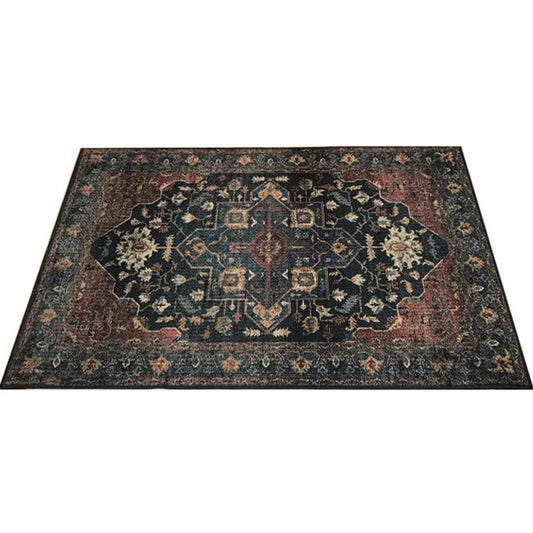 Classical Multicolor Persian Area Rug Polypropylene Floral Carpet Washable Stain Resistant Anti-Slip Rug for Guest Room Dark Blue Clearhalo 'Area Rug' 'Moroccan' 'Rugs' Rug' 2185326