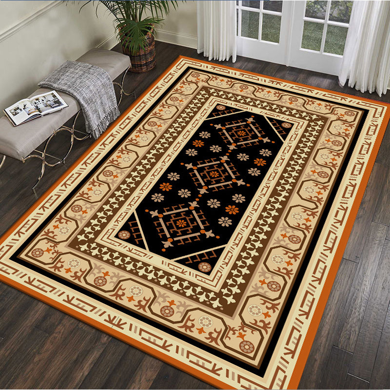 Traditional Multi Color Moroccan Rug Polypropylene Flower Carpet Anti-Slip Backing Pet Friendly Stain Resistant Rug for Living Room Coffee Clearhalo 'Area Rug' 'Moroccan' 'Rugs' Rug' 2185344