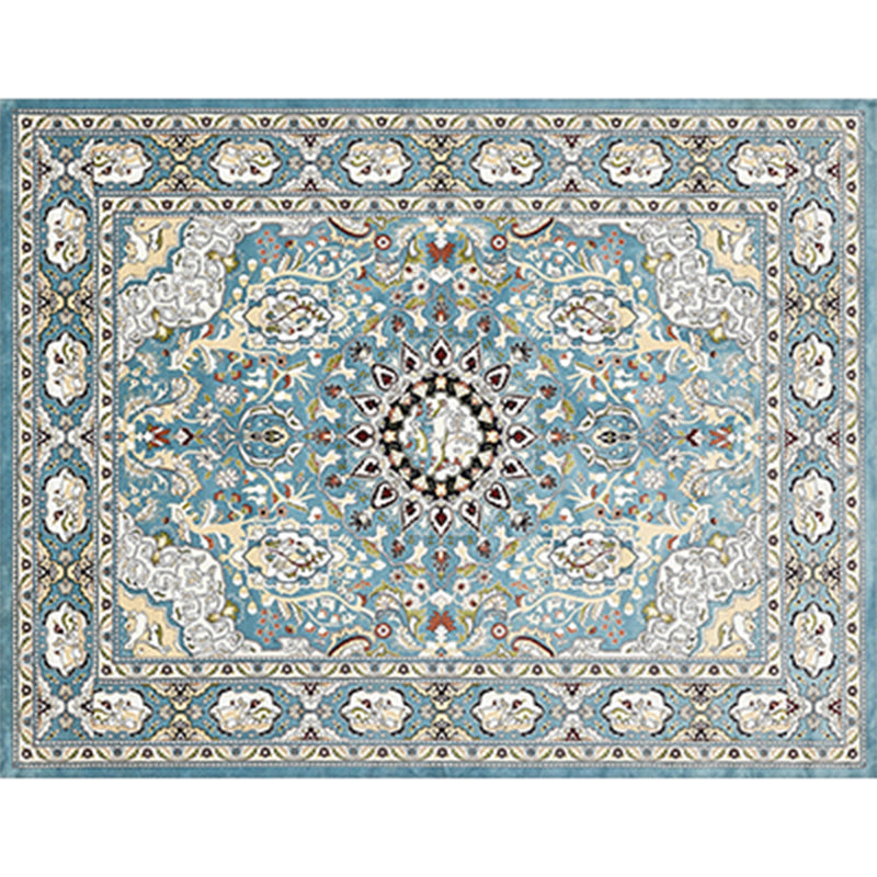 Rustic Persian Indoor Rug Multi Colored Florentine Carpet Washable Stain Resistant Anti-Slip Backing Rug for Room Sky Blue Clearhalo 'Area Rug' 'Moroccan' 'Rugs' Rug' 2185366