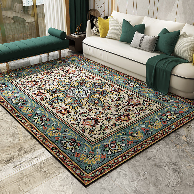 Magnificent Floral Printed Rug Multi-Color Moroccan Rug Polyester Washable Anti-Slip Backing Stain Resistant Rug for Guest Room Pea Green Clearhalo 'Area Rug' 'Moroccan' 'Rugs' Rug' 2185374