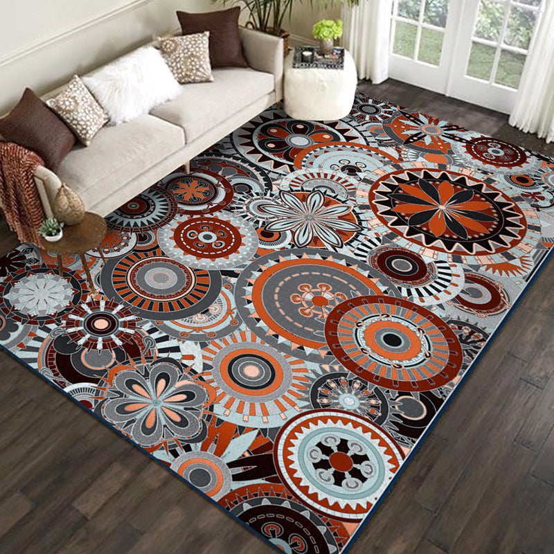 Moroccan Damask Print Rug Multicolor Polypropylene Area Rug Stain Resistant Washable Anti-Slip Backing Rug for Home Decor Clearhalo 'Area Rug' 'Moroccan' 'Rugs' Rug' 2185412