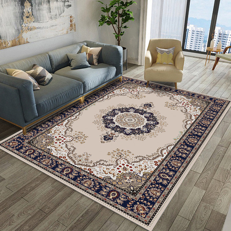 Moroccan Damask Print Rug Multicolor Polypropylene Area Rug Stain Resistant Washable Anti-Slip Backing Rug for Home Decor Apricot 2'7" x 3'11" Clearhalo 'Area Rug' 'Moroccan' 'Rugs' Rug' 2185440