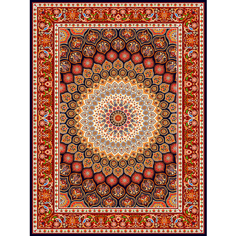 Moroccan Style Bedroom Rug Multi Color Flower Print Carpet Polyester Washable Pet Friendly Anti-Slip Backing Rug Clearhalo 'Area Rug' 'Moroccan' 'Rugs' Rug' 2185457