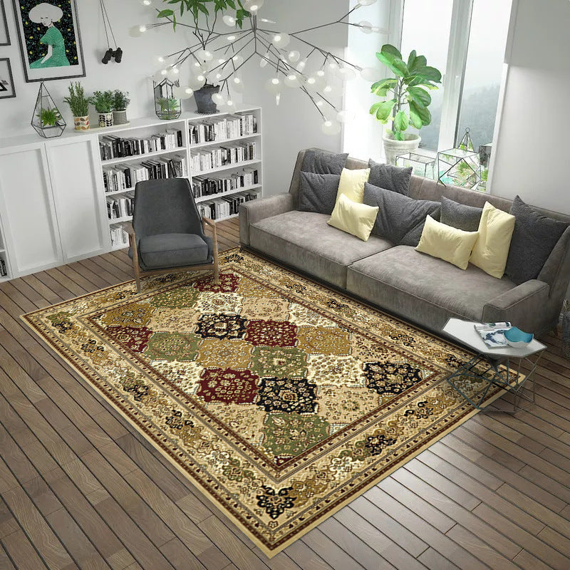 Moroccan Style Bedroom Rug Multi Color Flower Print Carpet Polyester Washable Pet Friendly Anti-Slip Backing Rug Clearhalo 'Area Rug' 'Moroccan' 'Rugs' Rug' 2185465