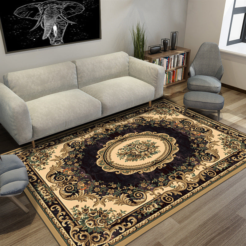 Moroccan Style Bedroom Rug Multi Color Flower Print Carpet Polyester Washable Pet Friendly Anti-Slip Backing Rug Clearhalo 'Area Rug' 'Moroccan' 'Rugs' Rug' 2185467