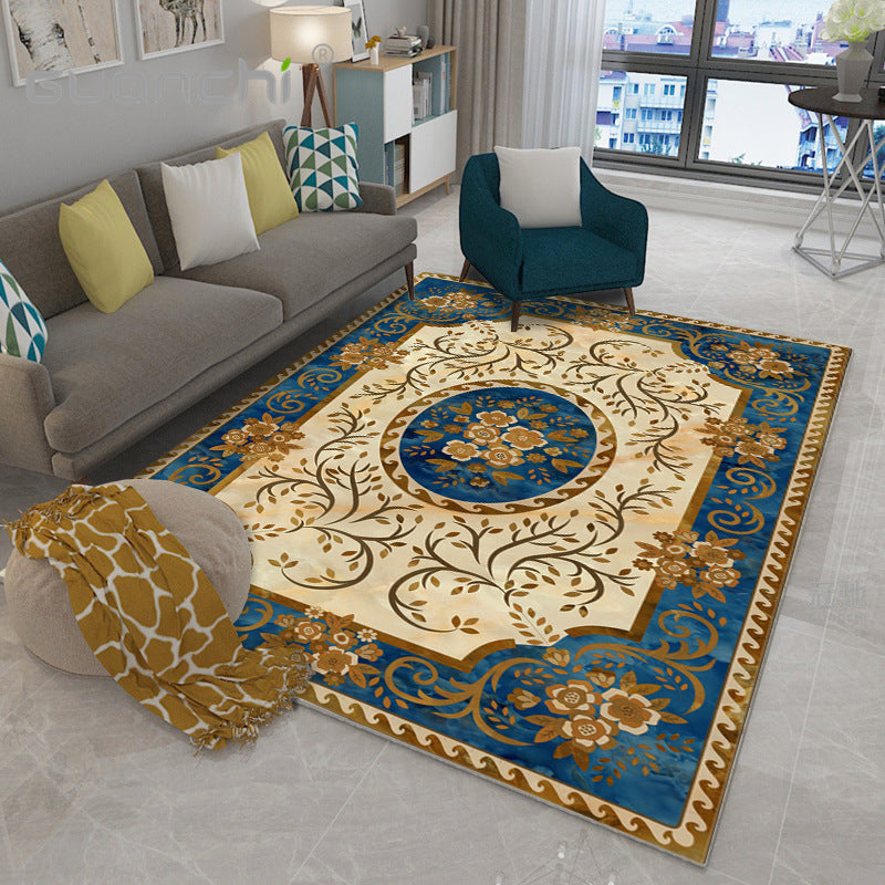 Moroccan Style Bedroom Rug Multi Color Flower Print Carpet Polyester Washable Pet Friendly Anti-Slip Backing Rug Clearhalo 'Area Rug' 'Moroccan' 'Rugs' Rug' 2185469