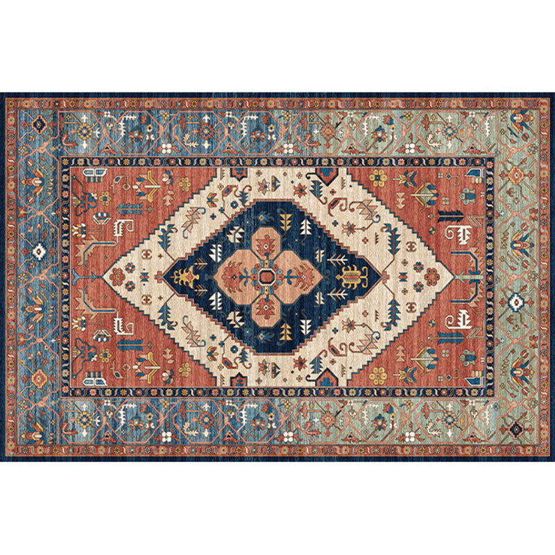 Rustic Tribal Print Area Rug Multi-Color Moroccan Rug Synthetics Washable Non-Slip Pet Friendly Rug for Room Dark Blue Clearhalo 'Area Rug' 'Moroccan' 'Rugs' Rug' 2185484