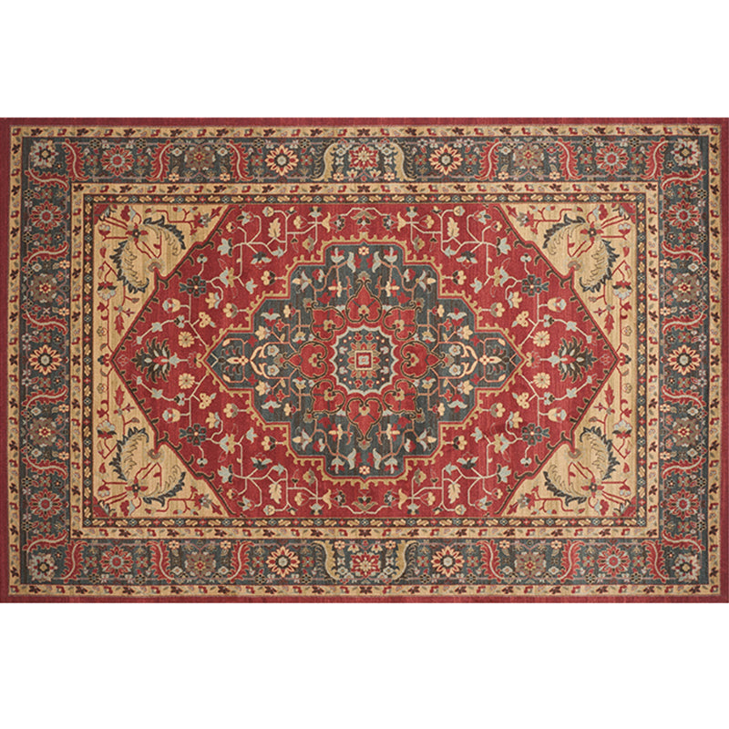 Empire Print Rug Multi Colored Moroccan Rug Polyester Anti-Slip Backing Machine Washable Pet Friendly Rug for Living Room Watermelon Red Clearhalo 'Area Rug' 'Moroccan' 'Rugs' Rug' 2185486
