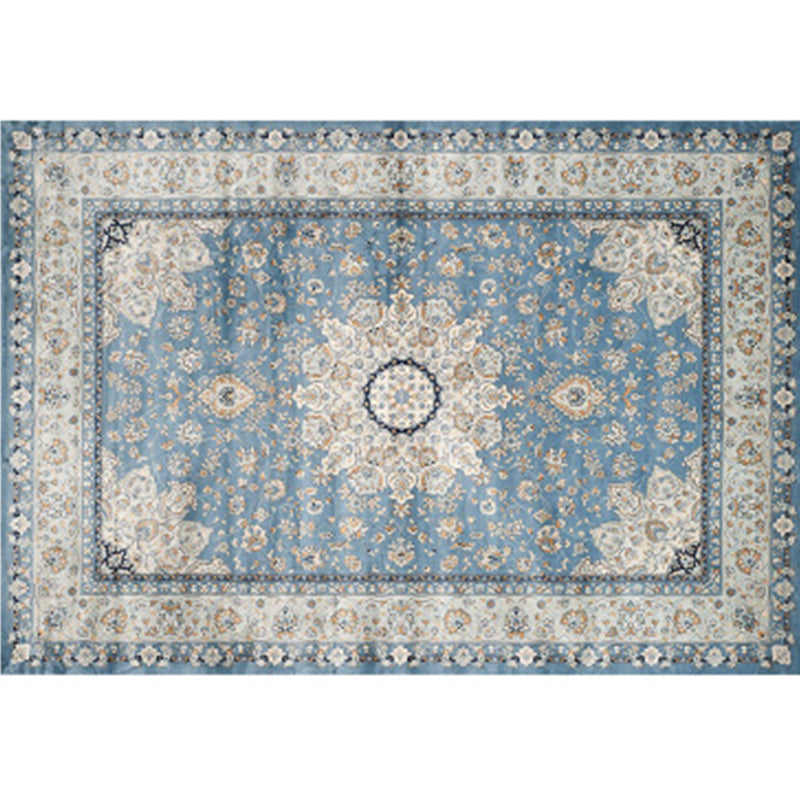 Empire Print Rug Multi Colored Moroccan Rug Polyester Anti-Slip Backing Machine Washable Pet Friendly Rug for Living Room Sky Blue Clearhalo 'Area Rug' 'Moroccan' 'Rugs' Rug' 2185491
