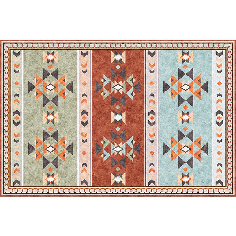 Empire Print Rug Multi Colored Moroccan Rug Polyester Anti-Slip Backing Machine Washable Pet Friendly Rug for Living Room Brick Red Clearhalo 'Area Rug' 'Moroccan' 'Rugs' Rug' 2185495