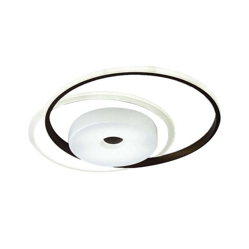 16"/19.5" W Coffee Orbit LED Flush Light Modern Acrylic Bedroom Ceiling Mounted Light Fixture, White Light Clearhalo 'Ceiling Lights' 'Close To Ceiling Lights' 'Close to ceiling' 'Flush mount' Lighting' 218550