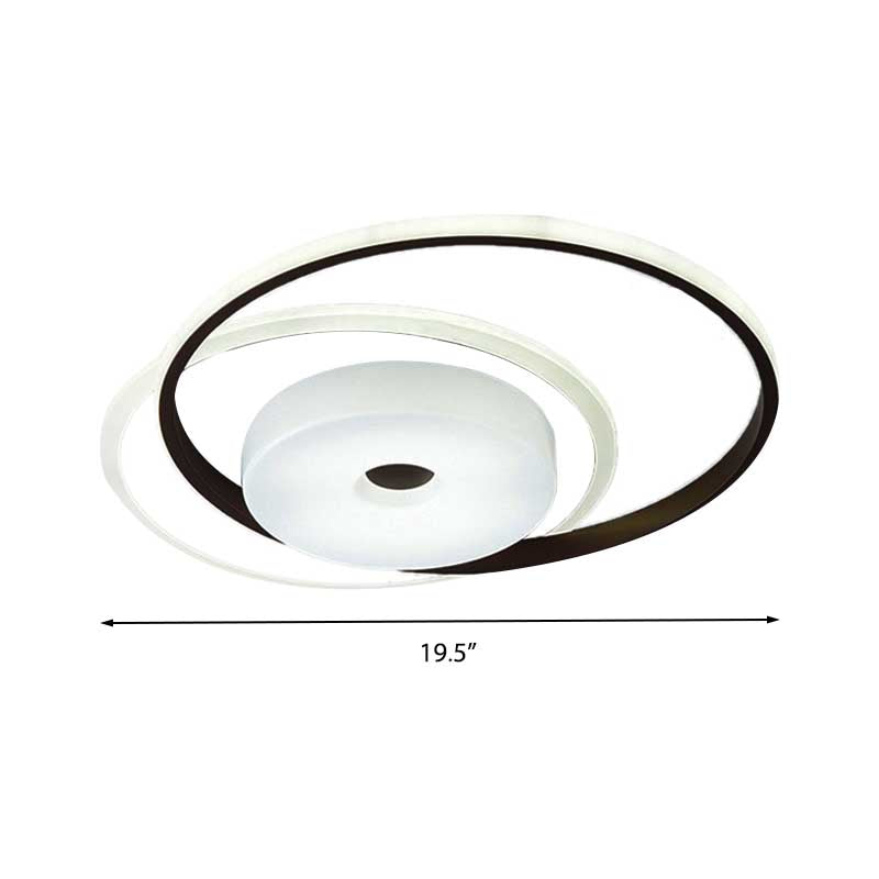 16"/19.5" W Coffee Orbit LED Flush Light Modern Acrylic Bedroom Ceiling Mounted Light Fixture, White Light Clearhalo 'Ceiling Lights' 'Close To Ceiling Lights' 'Close to ceiling' 'Flush mount' Lighting' 218551