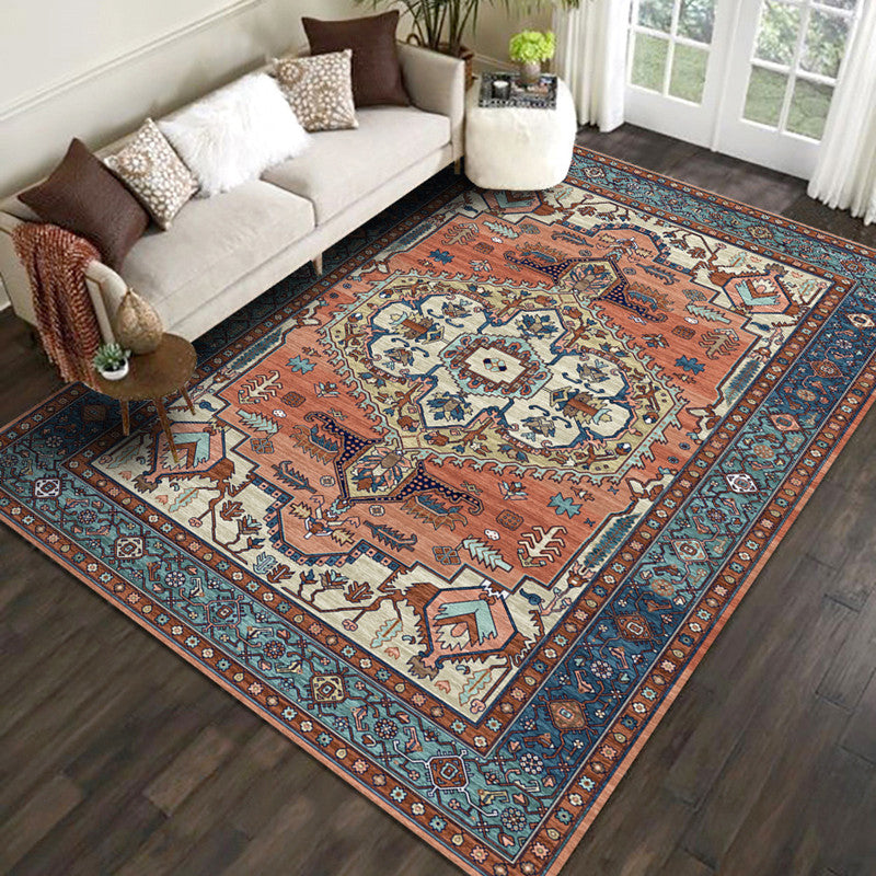 Multicolor Moroccan Indoor Rug Synthetics Jacquard Printed Carpet Non-Slip Stain Resistant Machine Washable Rug for Home Blue Clearhalo 'Area Rug' 'Moroccan' 'Rugs' Rug' 2185515