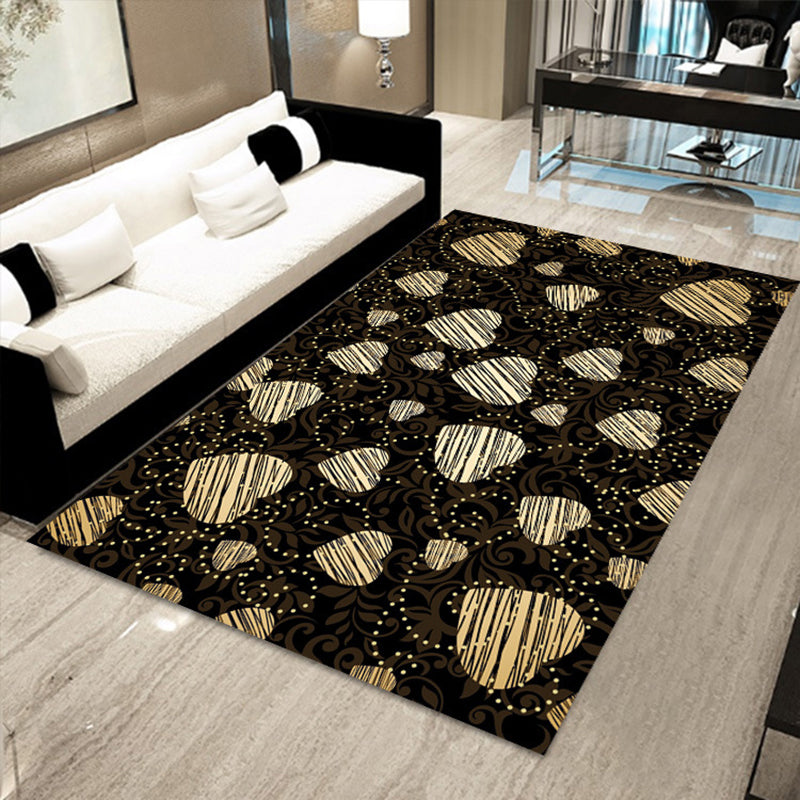 Multicolor Floral Mosaic Print Rug Polypropylene Moroccan Indoor Rug Machine Washable Anti-Slip Backing Pet Friendly Carpet for Home Black Clearhalo 'Area Rug' 'Moroccan' 'Rugs' Rug' 2185650