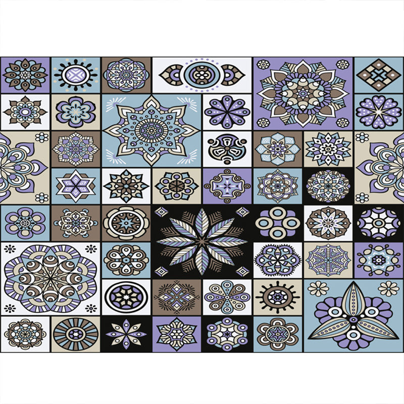 Multicolor Floral Mosaic Print Rug Polypropylene Moroccan Indoor Rug Machine Washable Anti-Slip Backing Pet Friendly Carpet for Home Clearhalo 'Area Rug' 'Moroccan' 'Rugs' Rug' 2185661
