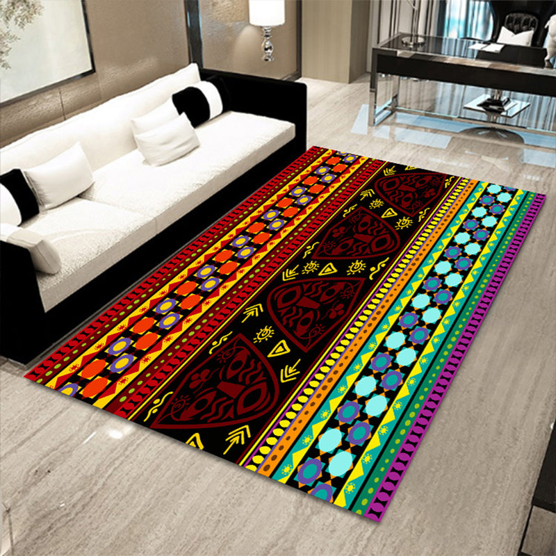 Multicolor Floral Mosaic Print Rug Polypropylene Moroccan Indoor Rug Machine Washable Anti-Slip Backing Pet Friendly Carpet for Home Clearhalo 'Area Rug' 'Moroccan' 'Rugs' Rug' 2185663