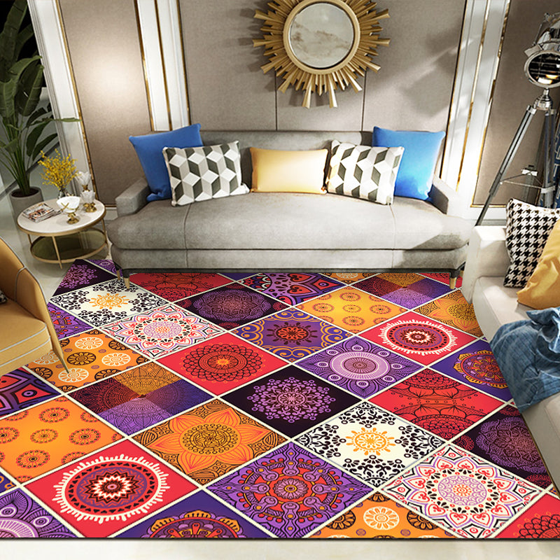 Classy Multi Color Mandala Rug Synthetics Moroccan Area Rug Stain Resistant Anti-Slip Pet Friendly Rug for Great Room Ginger Clearhalo 'Area Rug' 'Moroccan' 'Rugs' Rug' 2185670