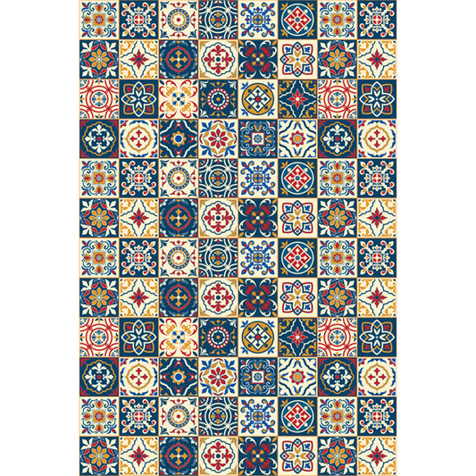 Moroccan Mosaic Print Rug Multi Colored Polyester Carpet Non-Slip Backing Washable Pet Friendly Rug for Living Room Dark Blue Clearhalo 'Area Rug' 'Moroccan' 'Rugs' Rug' 2185689