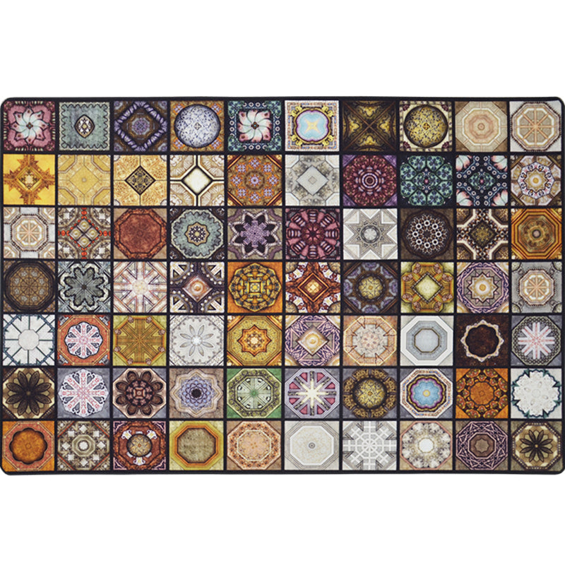 Chic Multicolor Moroccan Rug Polypropylene Mosaics Rug Non-Slip Backing Machine Washable Stain Resistant Rug for Foyer Clearhalo 'Area Rug' 'Moroccan' 'Rugs' Rug' 2185695