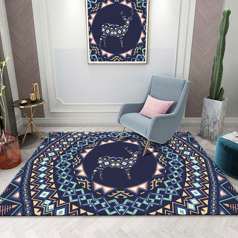 Colorful Mandala Rug Multicolor Moroccan Area Carpet Polyester Stain Resistant Pet Friendly Anti-Slip Rug for Home Clearhalo 'Area Rug' 'Moroccan' 'Rugs' Rug' 2185719