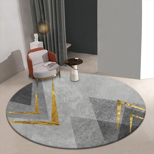 Multi-Colored Nordic Area Rug Polyester Foils Line Abstract Rug Non-Slip Backing Washable Stain Resistant Rug for Home Decor Smoke Gray Clearhalo 'Area Rug' 'Modern' 'Rugs' Rug' 2185736