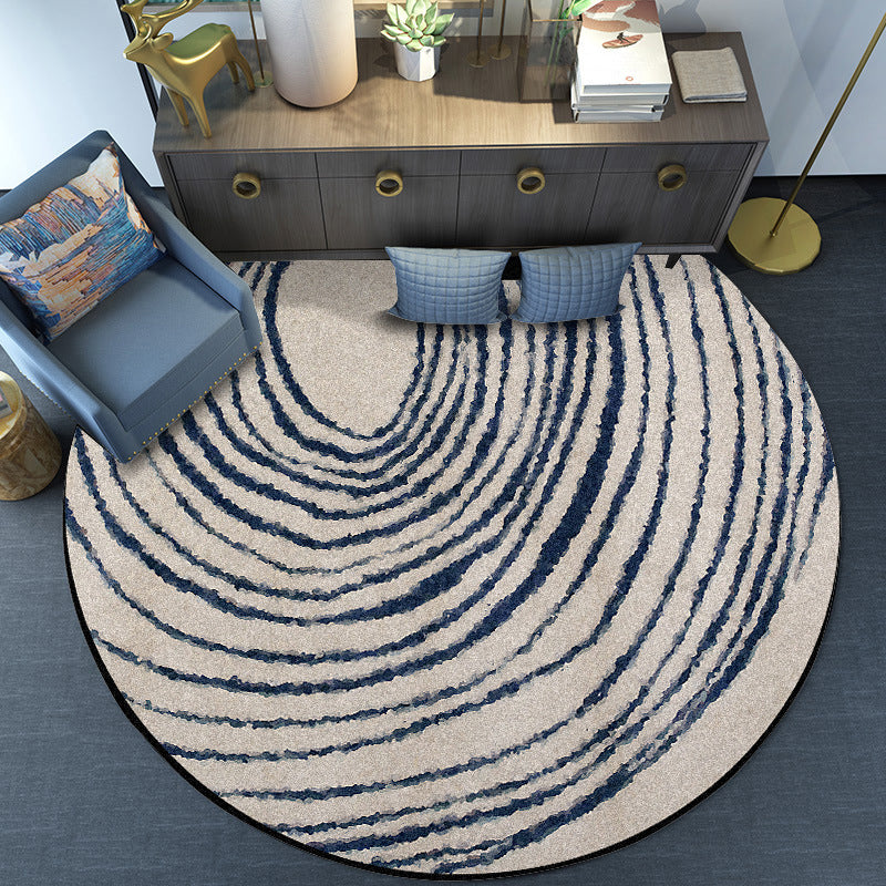 Simple Swirling Lines Print Rug Grey Modern Style Carpet Synthetics Washable Non-Slip Stain Resistant Rug for Bedroom Clearhalo 'Area Rug' 'Modern' 'Rugs' Rug' 2185740