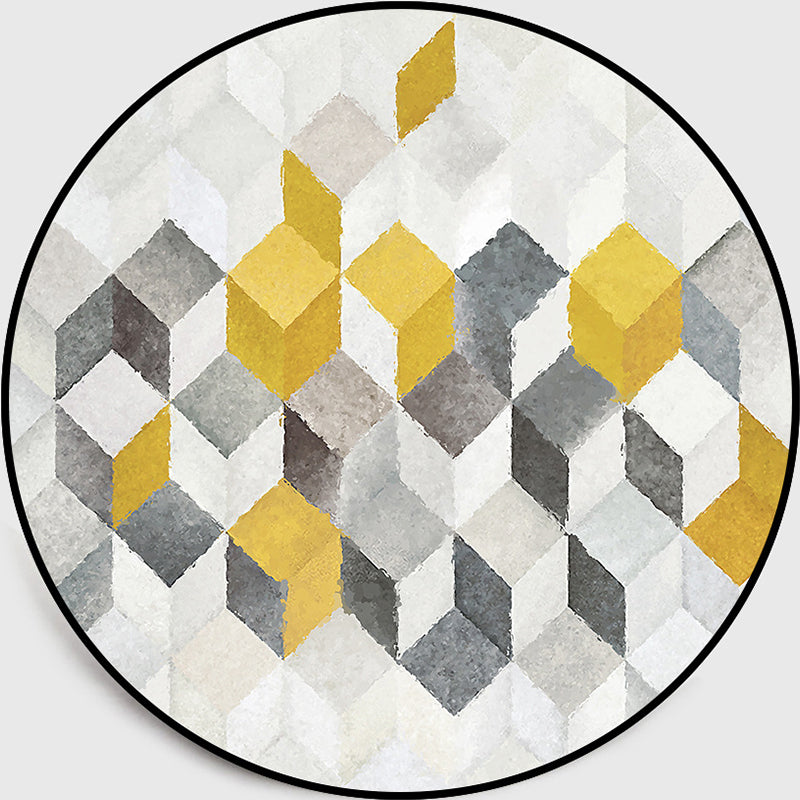 Modern Geometry Indoor Rug Multi Color Polypropylene Rug Non-Slip Backing Machine Washable Stain Resistant Rug for Sitting Room Yellow Clearhalo 'Area Rug' 'Modern' 'Rugs' Rug' 2185745