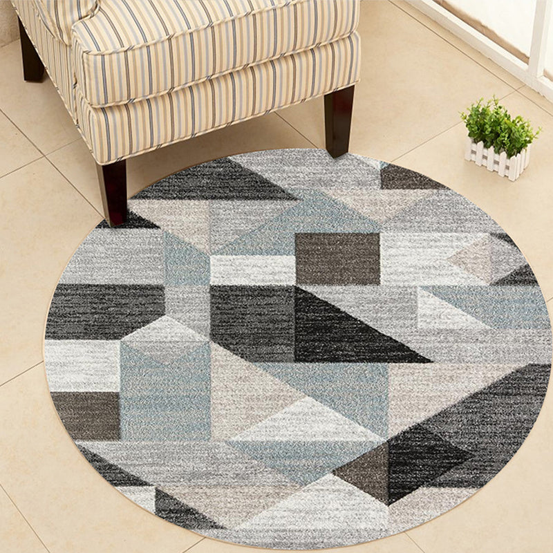 Bright Colorblock Geometric Rug Multi Colored Postmodern Rug Polyester Non-Slip Stain Resistant Pet Friendly Rug for Room Grey Clearhalo 'Area Rug' 'Modern' 'Rugs' Rug' 2185760