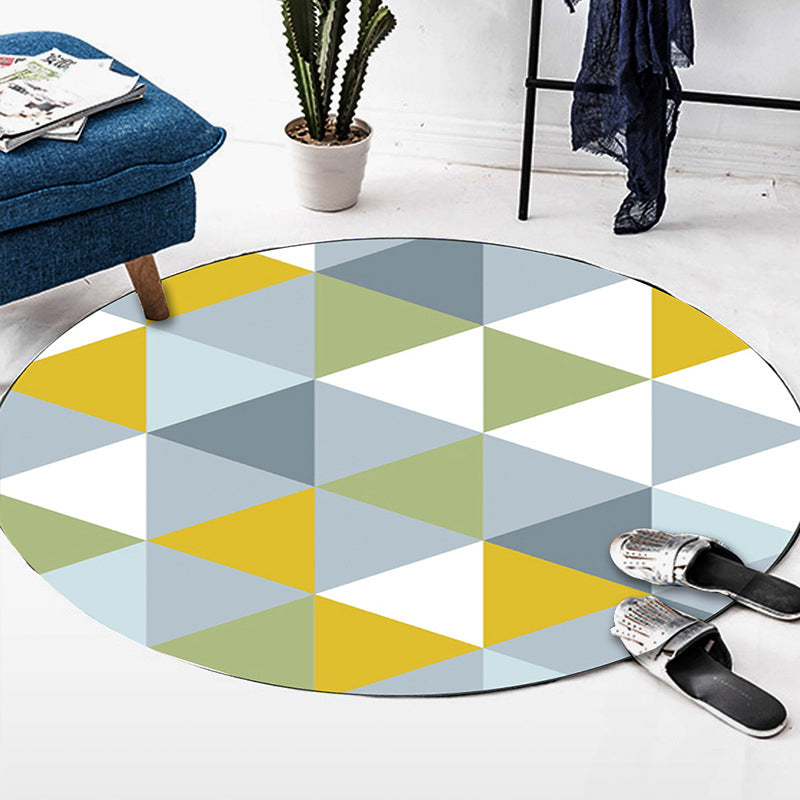 Bright Colorblock Geometric Rug Multi Colored Postmodern Rug Polyester Non-Slip Stain Resistant Pet Friendly Rug for Room Blue Clearhalo 'Area Rug' 'Modern' 'Rugs' Rug' 2185761